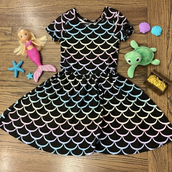 Pixielane Other - Rainbow Scale Pattern Dress for Kids